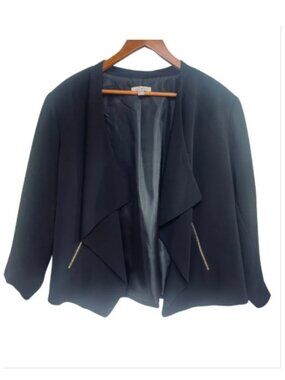 Women's Asymmetrical Black Blazer | Jacket Plus Size 3X
